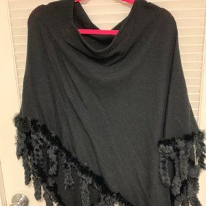 Alashan Cashmere Black Poncho